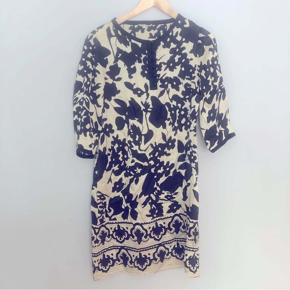 Chloé Black White Silk Abstract Print Dress - Picture 4 of 10